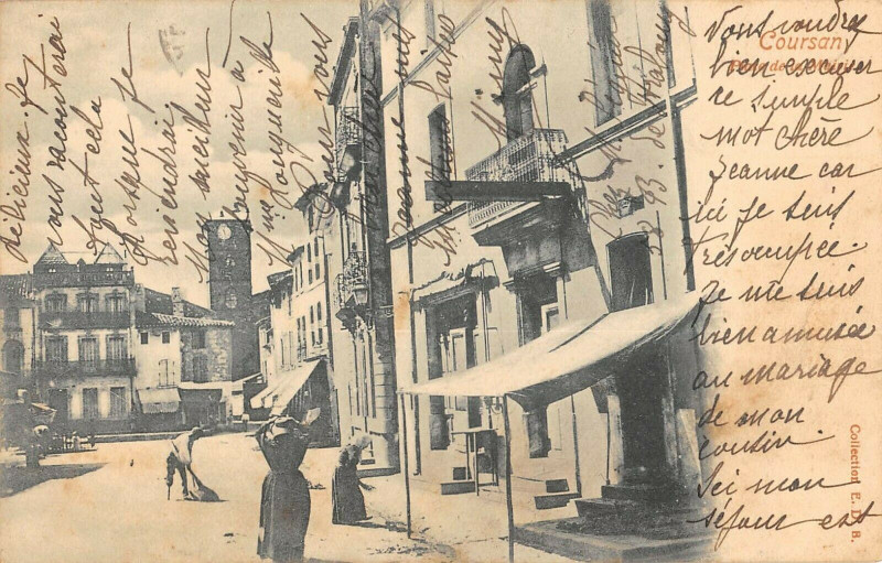 Carte postale ancienne Coursan Porte De La Mairie à Coursan