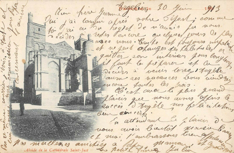Carte postale ancienne Narbonne Abside Cathedrale Saint Just à Narbonne