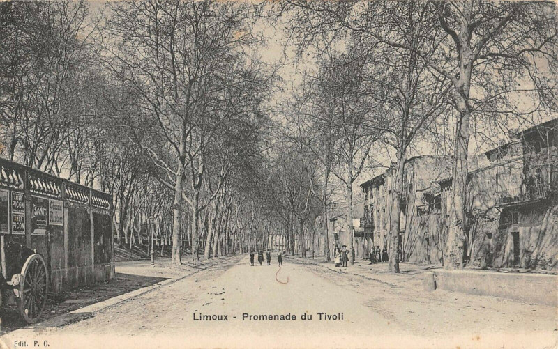 Carte postale ancienne Limoux Promenade Du Tivoli à Limoux