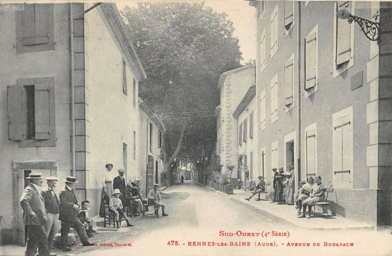 Carte postale ancienne Rennes Les Bains Avenue De Bugarach à Bugarach