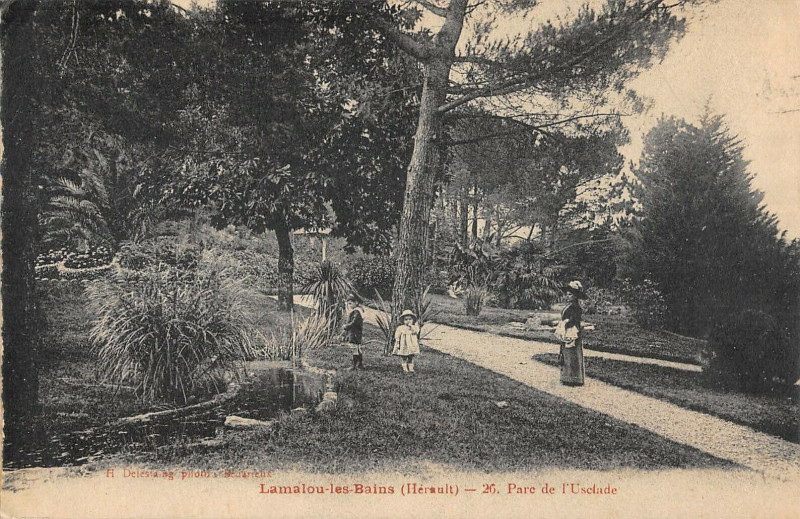 Carte postale ancienne Lamalou Les Bains Parc De L'Usclade à Lamalou-les-Bains