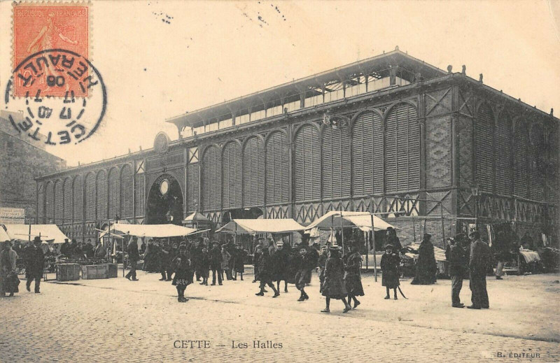 Carte postale ancienne Cette Les Halles