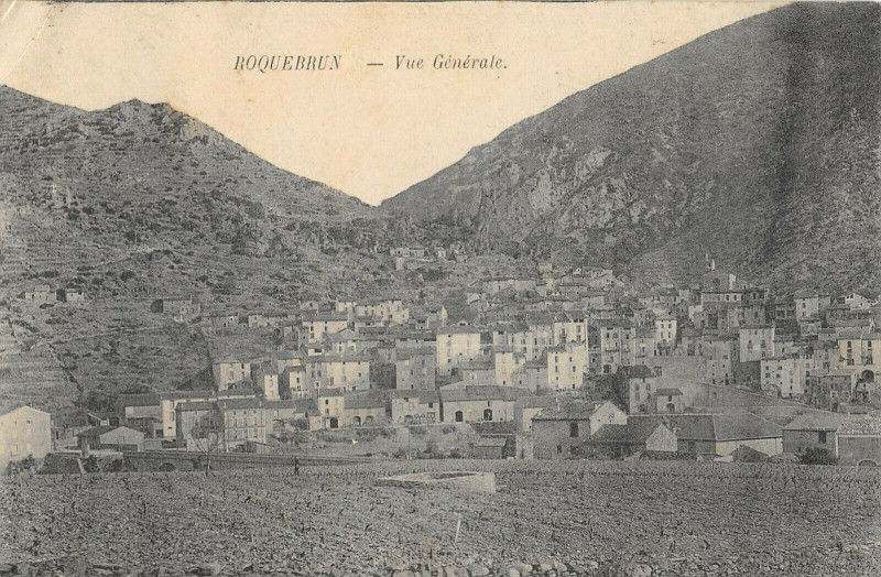 Carte postale ancienne Roquebrun Vue Generale à Roquebrun