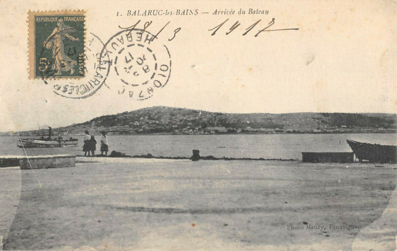 Carte postale ancienne Balaruc Les Bains Arrivee Du Bateau à Balaruc-les-Bains