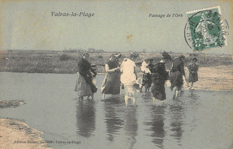 Carte postale ancienne Valras La Plage Passage De L'Orb