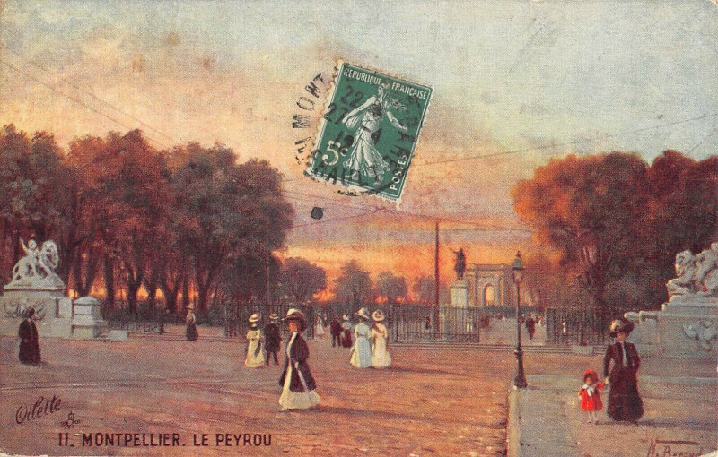 Carte postale ancienne Montpellier Le Peyrou à Montpellier