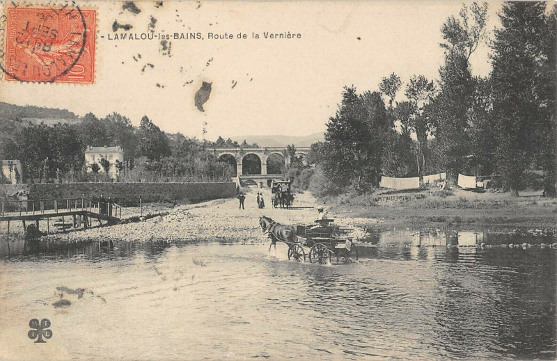 Carte postale ancienne Lamalou Les Bains Route De La Verniere à Lamalou-les-Bains