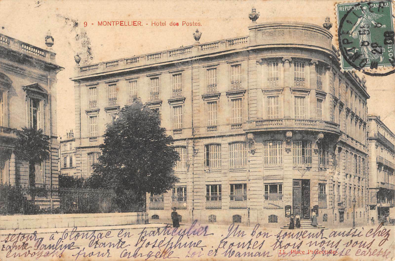 Carte postale ancienne Montpellier Hotel Des Postes à Montpellier