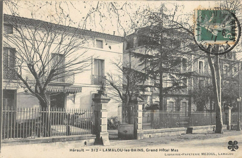 Carte postale ancienne Lamalou Les Bains Grand Hotel Mas à Lamalou-les-Bains