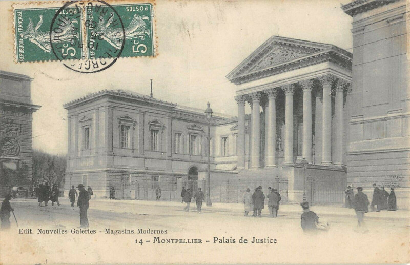 Carte postale ancienne Montpellier Palais De Justice à Montpellier