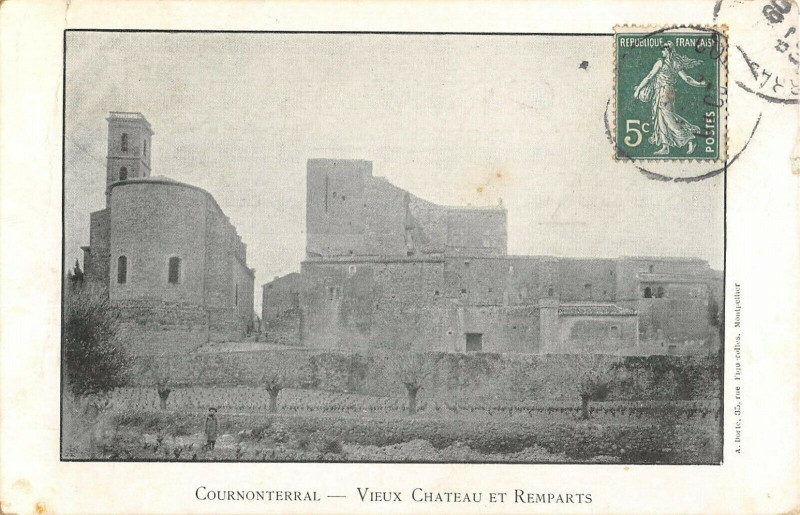 Carte postale ancienne Cournonterral Vieux Chateau Et Remparts à Cournonterral
