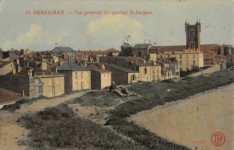 Carte postale ancienne Perpignan Vue Generale Du Quartier Saint Jacques à Perpignan