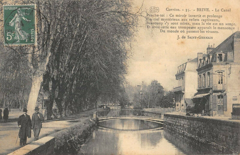 Carte postale ancienne Brive Le Canal