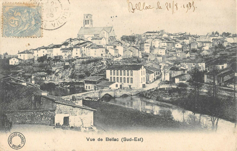 Carte postale ancienne Vue De Bellac Sud Est à Bellac