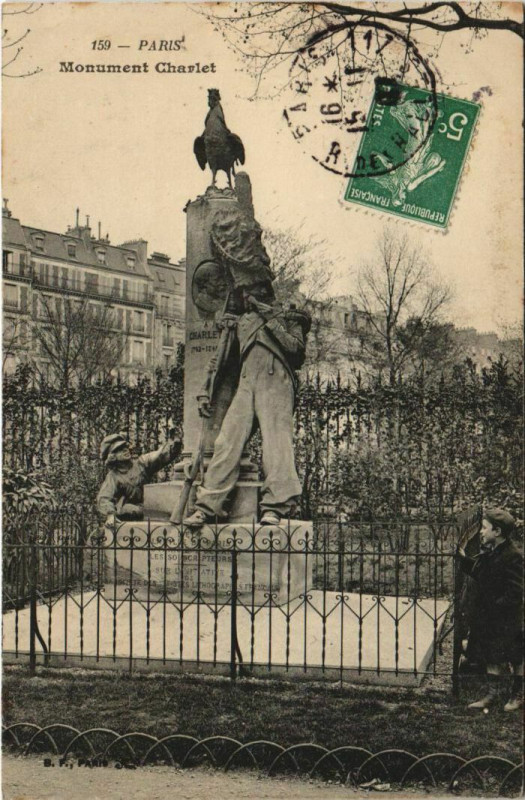 Carte postale ancienne Monument Charlet à Paris 14e