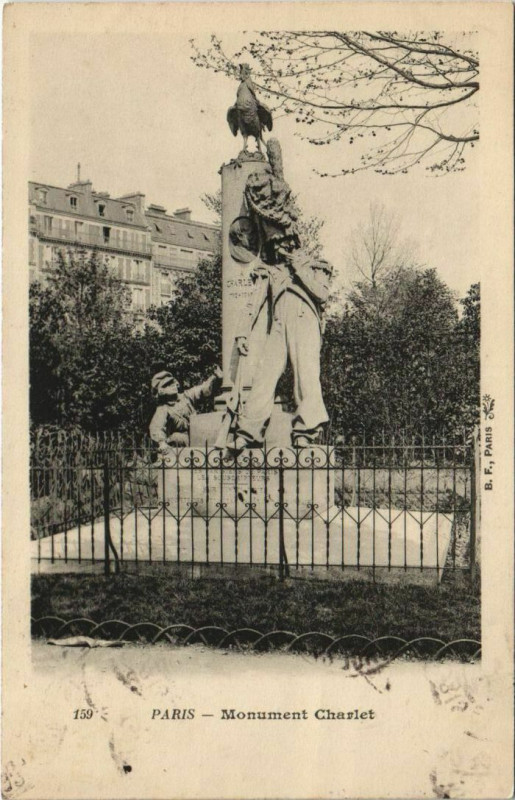 Carte postale ancienne Monument Charlet à Paris 14e