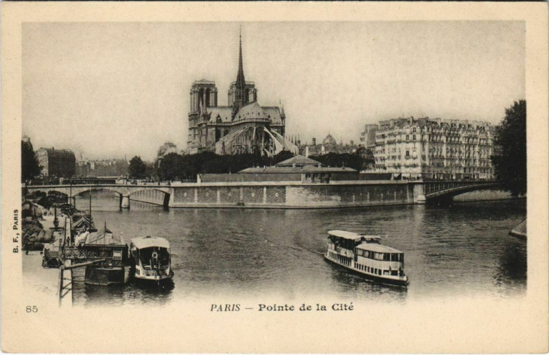 Carte postale ancienne Paris ed. B.F. Pointe de la Cite à Paris 4e