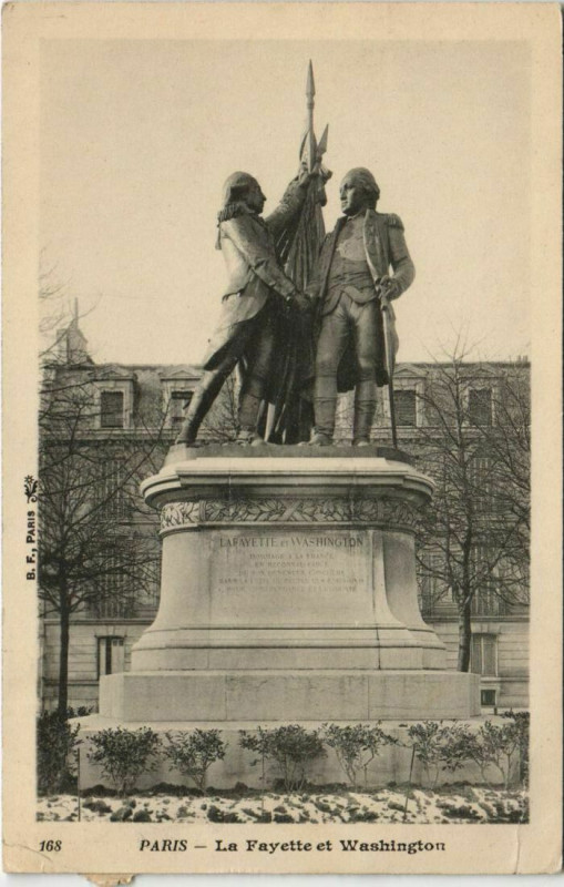 Carte postale ancienne La Fayette et Washington à Paris 16e
