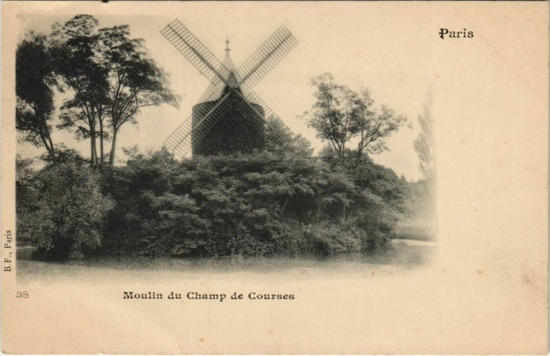 Carte postale ancienne Moulin du Champ de Courses à Paris 16e