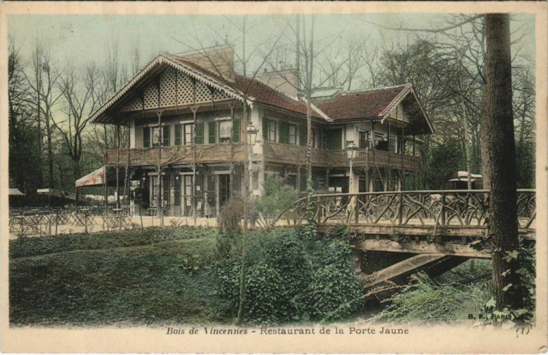 Carte postale ancienne Bois de Vincennes - Restaurant de la Porte Jaune à Paris