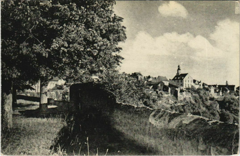 Carte postale ancienne Chantelle-le-Chateau Vue Generale et l'Hotel de Ville à Chantelle