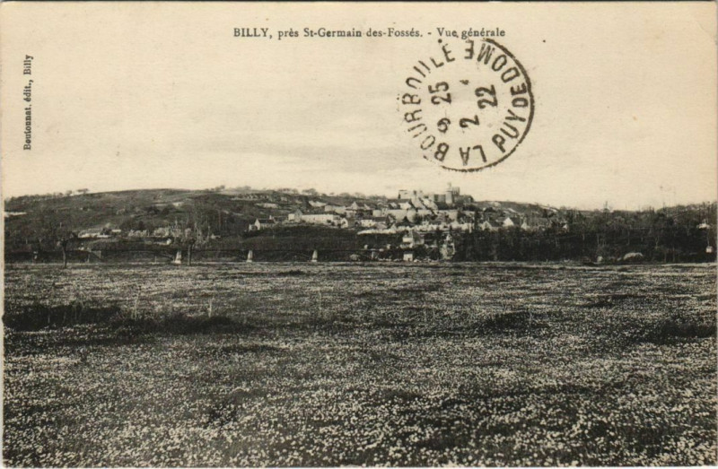 Carte postale ancienne Billy Pres Saint-Germain--des-Fosses - Vue Generale à Billy