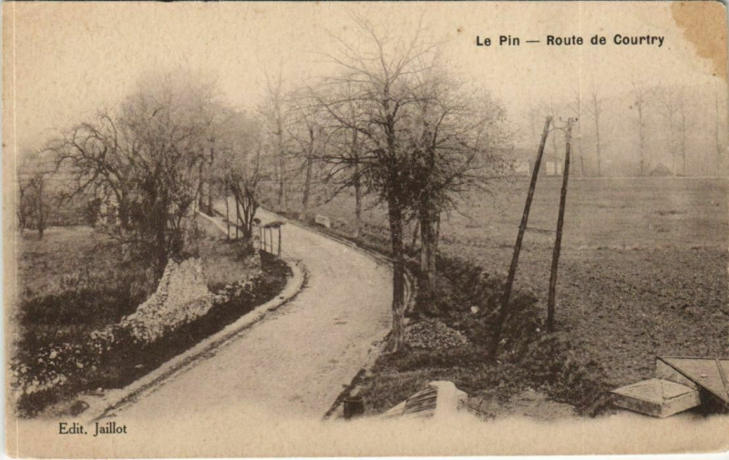 Carte postale ancienne Le Pin Route de Courtry au Pin