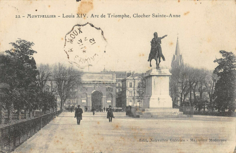 Carte postale ancienne Montpellier Louis Xiv Arc De Triomphe à Montpellier