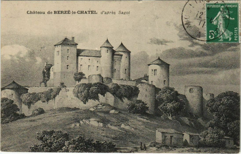 Carte postale ancienne Chateau de Berze-le-Chatel d'Apres Sagot