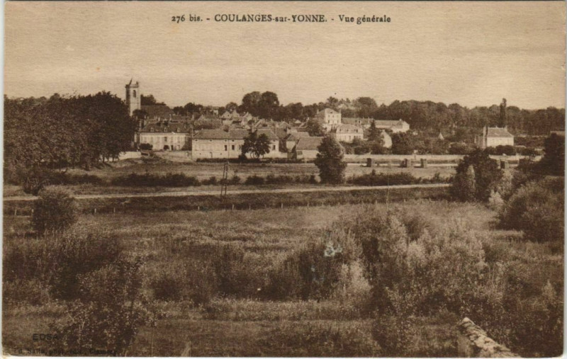 Carte postale ancienne Coulanges sur Yonne Vue Generale France à Coulanges-sur-Yonne