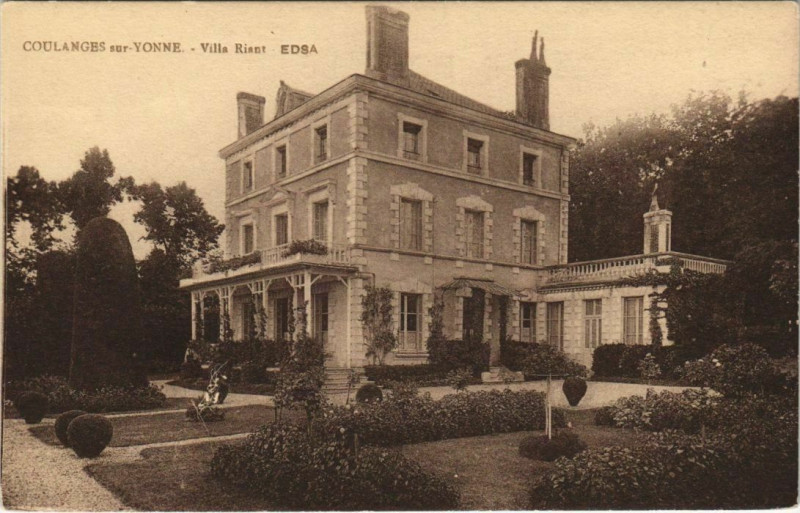 Carte postale ancienne Coulanges sur Yonne Villa Riant France à Coulanges-sur-Yonne