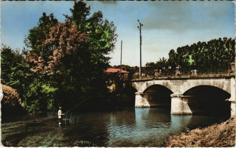 Carte postale ancienne Charny L'Ouanne et le Pont France à Ouanne