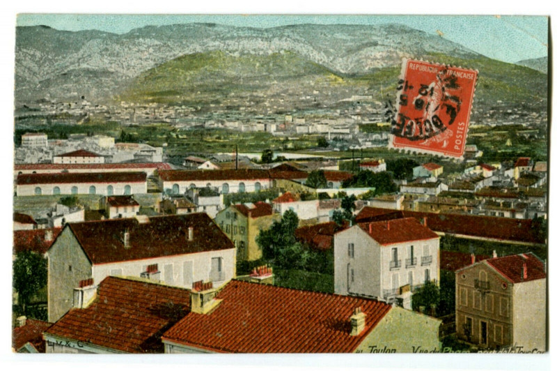 Carte postale ancienne Var Toulon Vue du Pharo prise de la tour carrée à Toulon