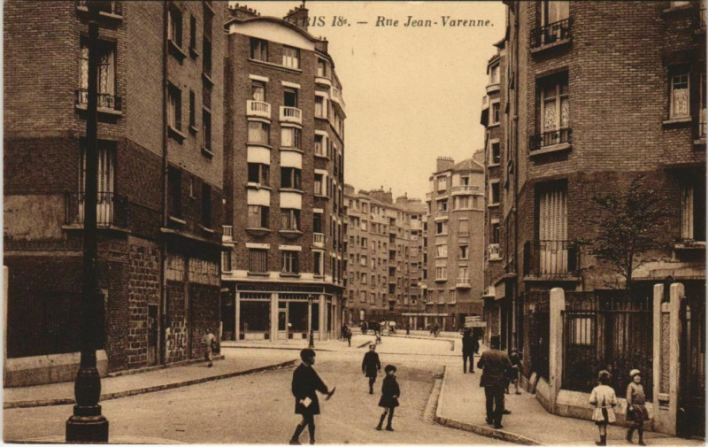 Carte postale ancienne Rue Jean-Varenne à Paris 18e
