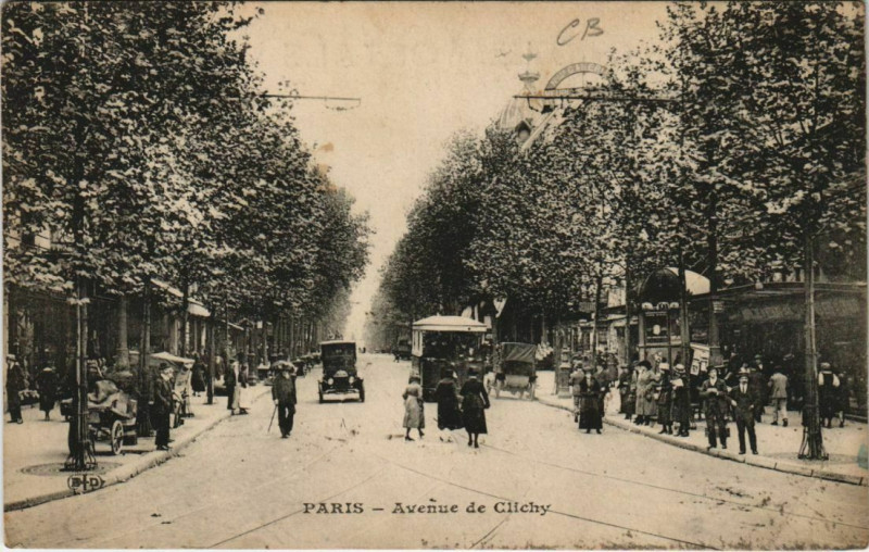 Carte postale ancienne Avenue de Clichy à Paris 18e