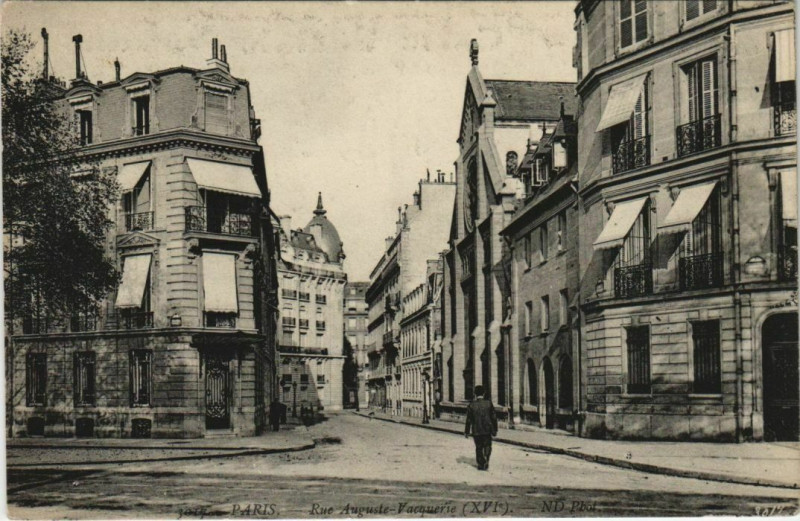 Carte postale ancienne Rue Auguste-Vacquerie à Paris 16e
