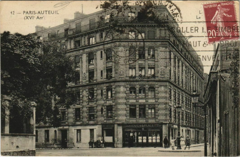 Carte postale ancienne Auteuil - La place Place Léon-Deubel à Paris 16e