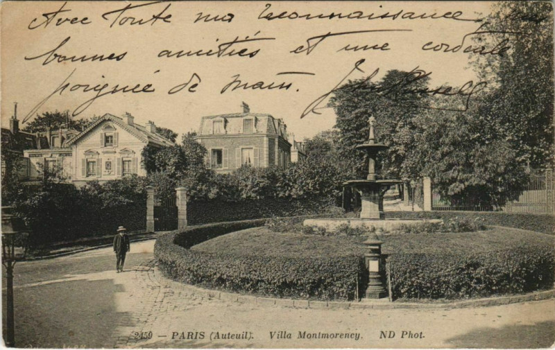 Carte postale ancienne Auteuil - Villa Montmorency à Paris 16e