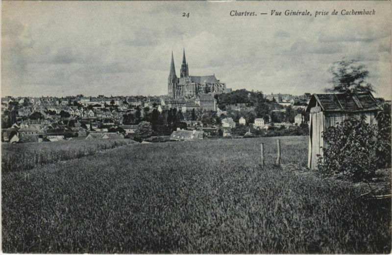 Carte postale ancienne Chartres Vue Generale prise de Cachemback à Chartres