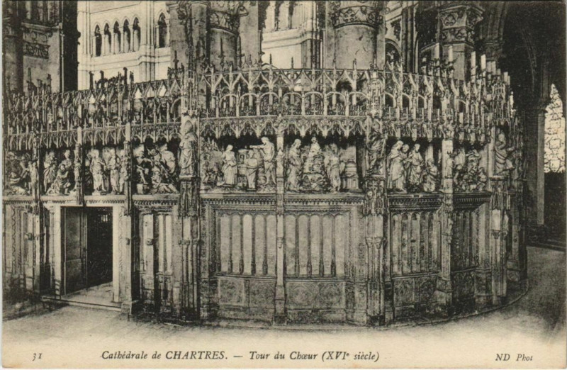 Carte postale ancienne Chartres Cathedrale - Tour du Choeur à Chartres