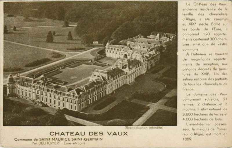 Carte postale ancienne Château des Vaux à Saint-Maurice-Saint-Germain