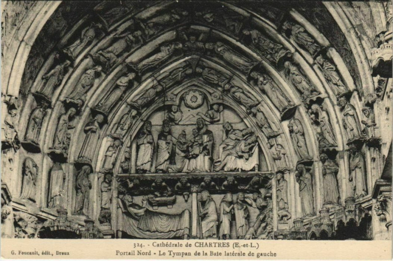 Carte postale ancienne Chartres Cathedrale - Portail Nord - Arteork à Chartres