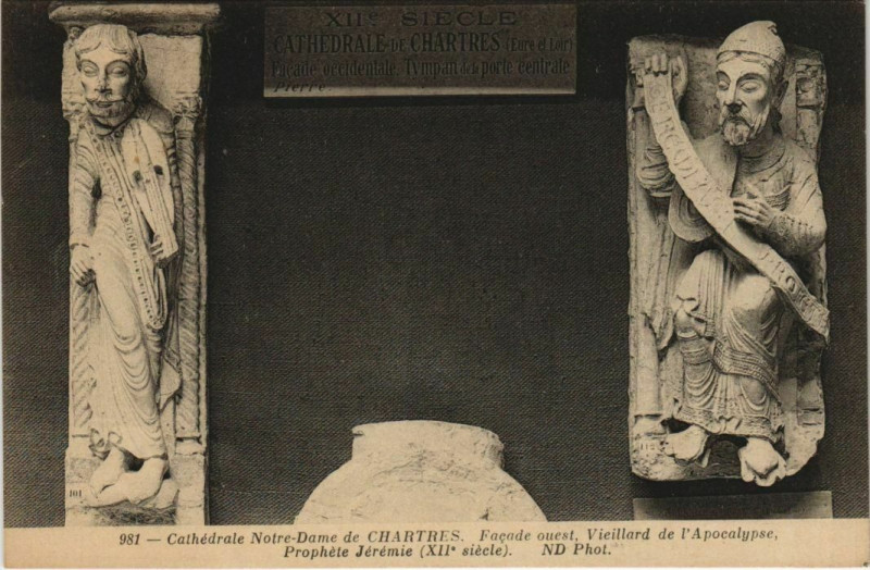 Carte postale ancienne Chartres Cathedrale Notre-Dame - Facade Ouest - Artwork à Chartres