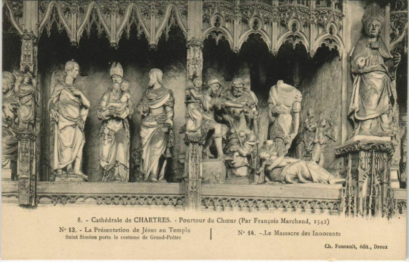 Carte postale ancienne Chartres Cathedrale - Pourtour du Choeur à Chartres