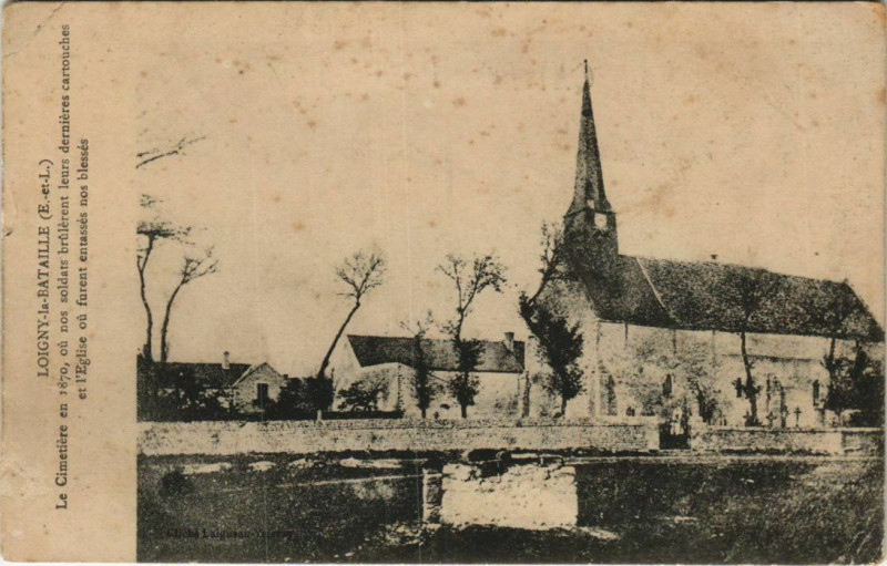 Carte postale ancienne Loigny-la-Bataille Le Cimetiere en 1870 à Loigny-la-Bataille