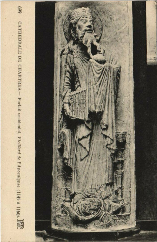 Carte postale ancienne Chartres Cathedrale - Portail Occidental - Artwork à Chartres