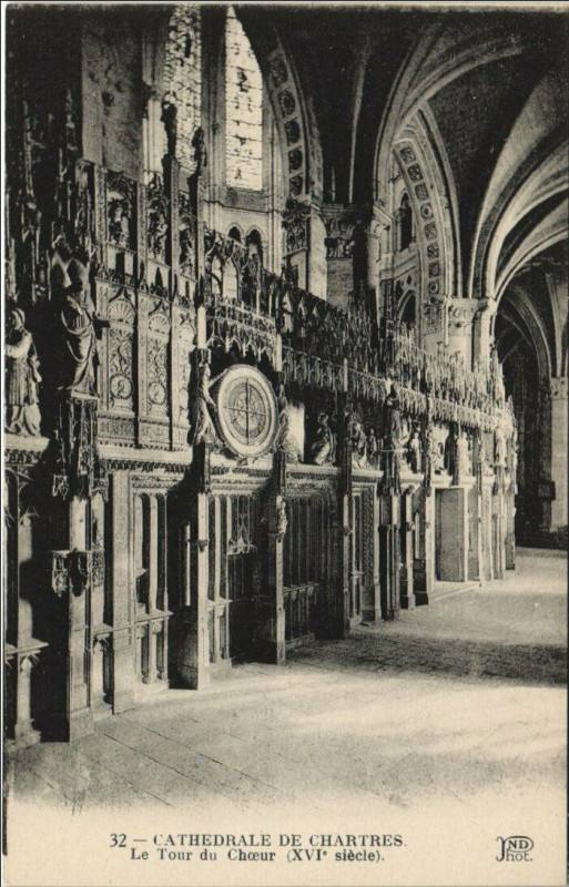 Carte postale ancienne Chartres Cathedrale - Le Tour du Choeur à Chartres