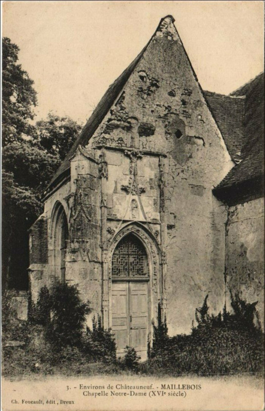 Carte postale ancienne Maillebois Chapelle Notre-Dame à Maillebois