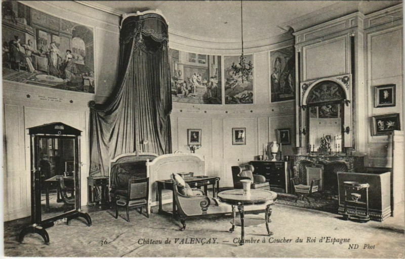 Carte postale ancienne Chateau de Valencay Chambre a Coucher France