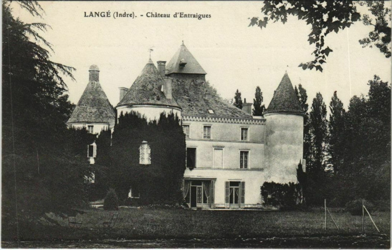 Carte postale ancienne Lange Chateau d'Entraigues France